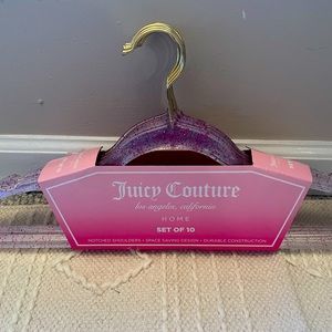 NEW Juicy Couture pink glitter hangers set of 10